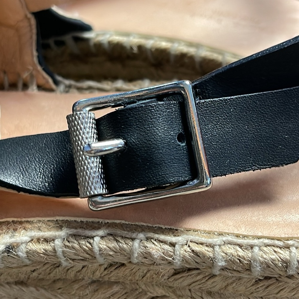Rag & Bone Edie Black Espadrille Wedge Sandals Size 6.5 - Picture 10 of 15